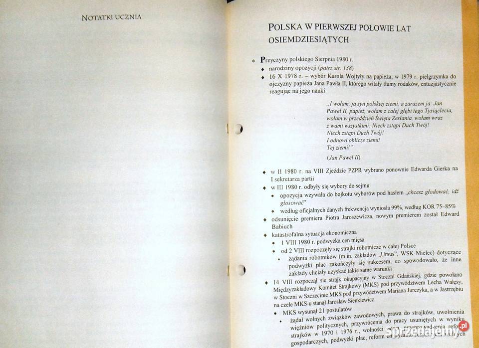 Notatki z lekcji Historia 19391945 Małgorzata Rok wydania 2000 sprzedam