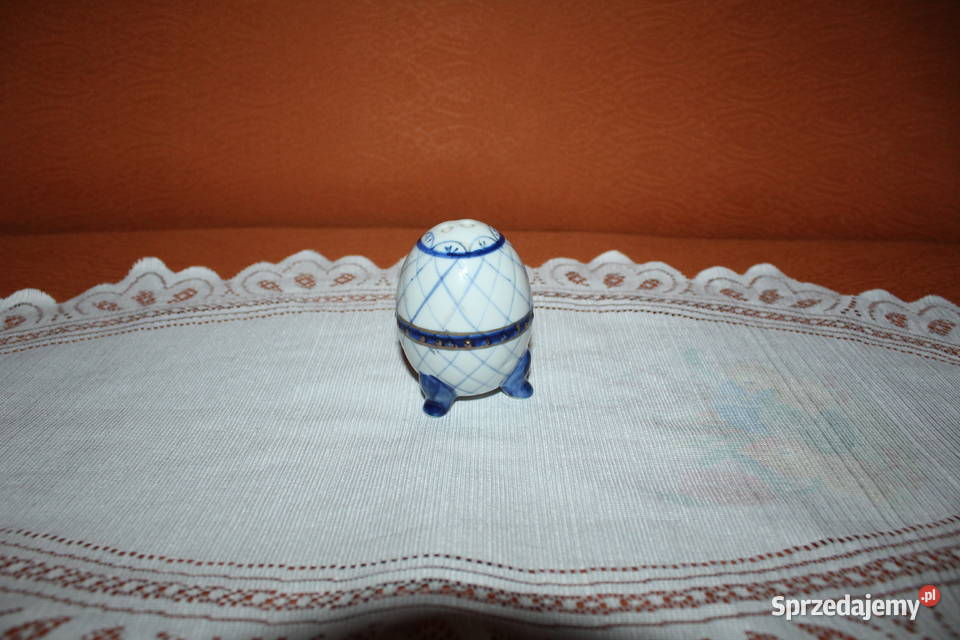 Solniczka jajko ala Faberge Stara Porcelana i szkło śląskie Chorzów sprzedam
