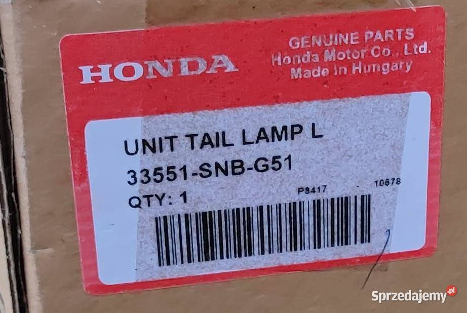 Honda Civic VIII 8 sedan lampa tylna lewa Motoryzacja Jaworzno