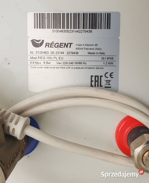 Podgrzewacz wody Regent REG 10U 10L 1200W Częstochowa