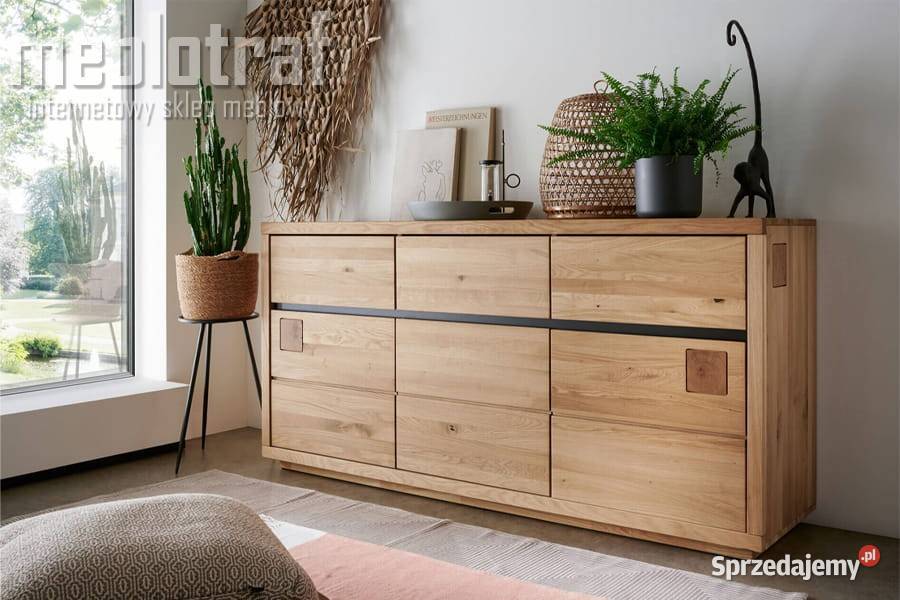 Komoda dębowa 3 drzwiowe3 szuflady 175x85x45 mazowieckie Ciechanów