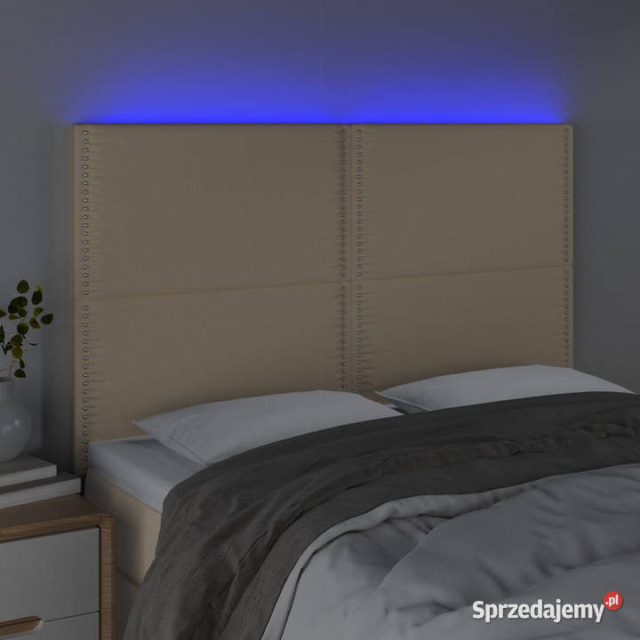 Zagłówek do łóżka z LED kremowy 144x5x118128 Warszawa