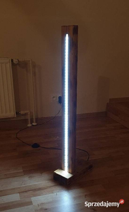 Lampa stojąca drewniana vintage Rybnik