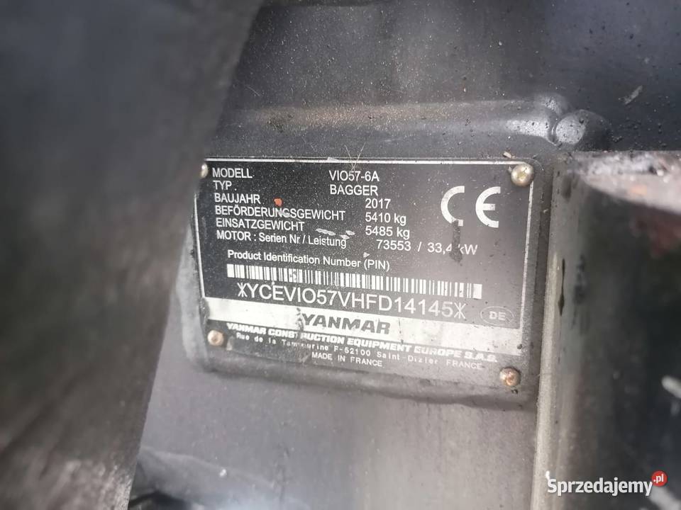 Yanmar VIO576A 2017r Części Wilkowo