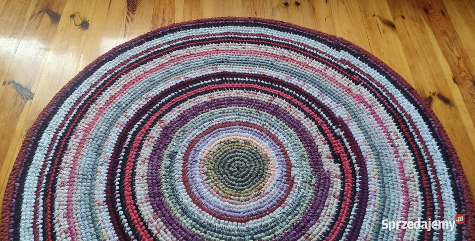 Dywan okrągły 137 rękodzieło zero waste Dywany łódzkie Łódź