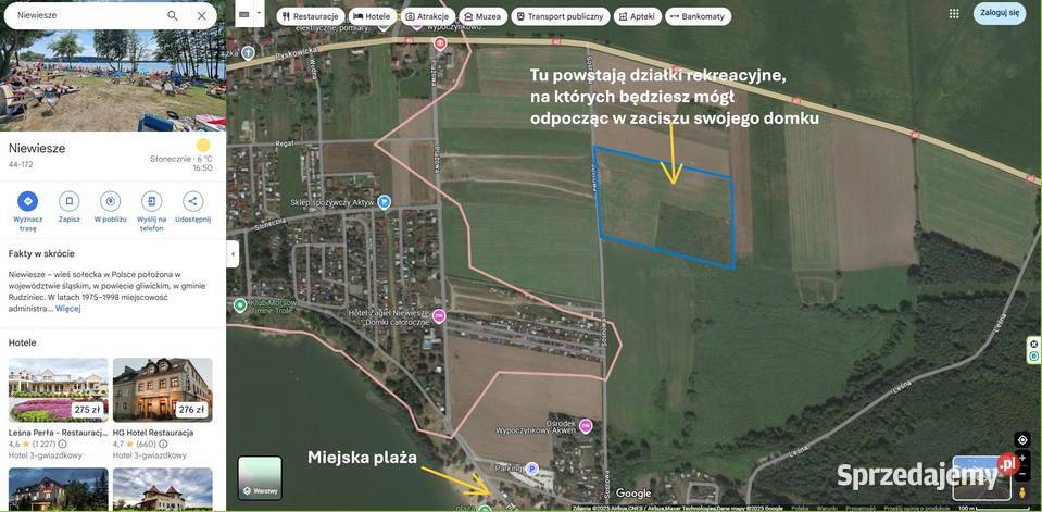 działki domki nad jeziorem Pławniowice