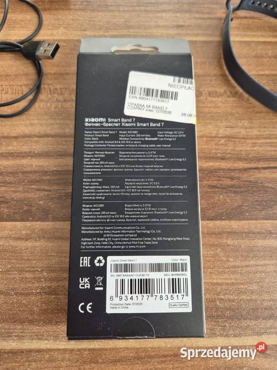 Smartband XIAOMI Mi Band 7 Czarny 11 opasek 2