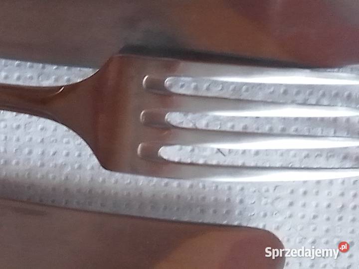 Komplet sztućców nierdzewnych PRL noże i widelce Sosnowiec