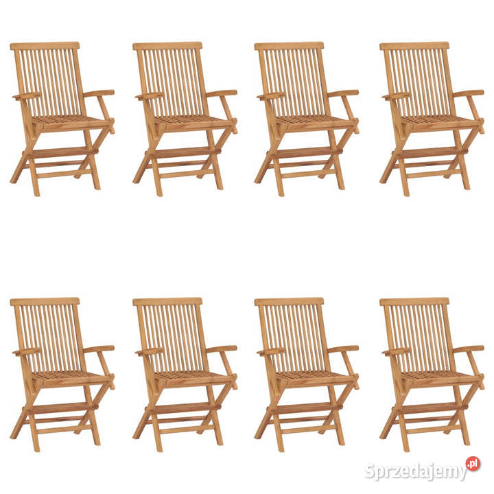 Składane krzesła ogrodowe 8 lite drewno tekowe mazowieckie sprzedam