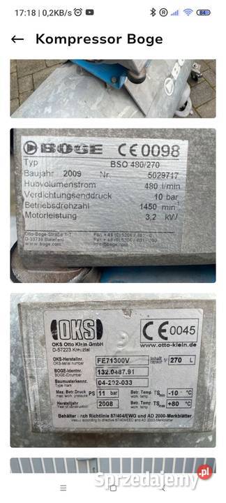 Kompresor BOGE BSO 470270 małopolskie