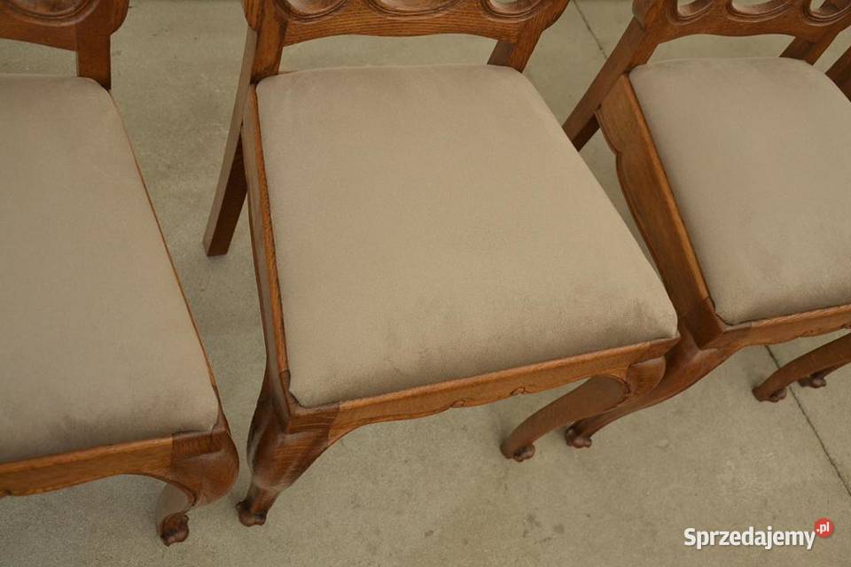krzesła ludwikowskie komplet 6 krzeseł Poddębice