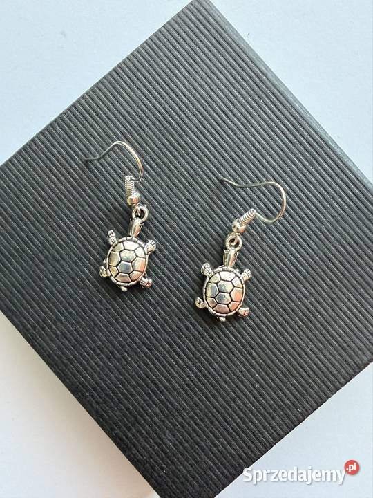 Kolczyki z metalu żółw