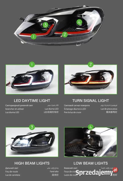 NOWE lampy przednie lampa przód VW Golf 6 2009 Bełchatów