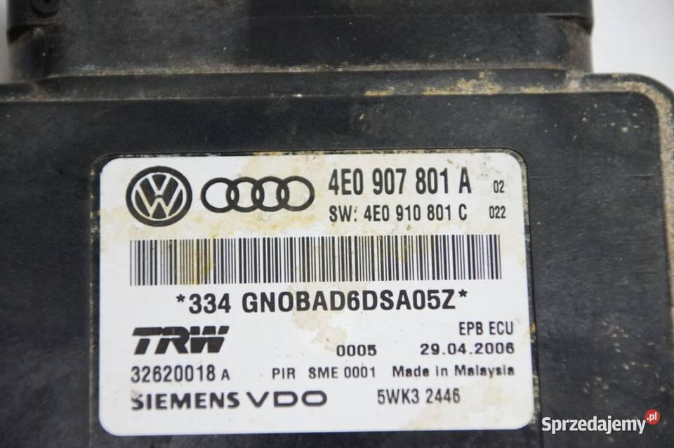 MODUŁ AUDI A8 D3 LIFT 4E0907801A Części samochodowe Lipno
