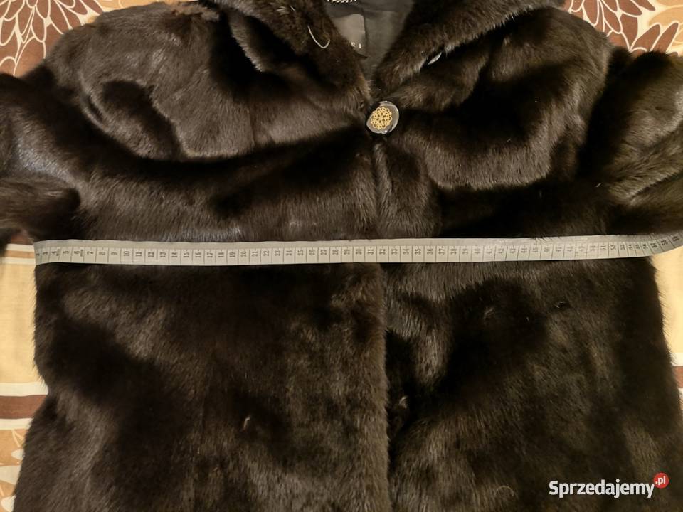 SAGA MINK futro damskie naturalne z norek kaptur czarny Warszawa