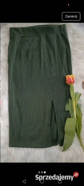 Spódnica długa ołówkowa jesień prążek 2YK Krosno