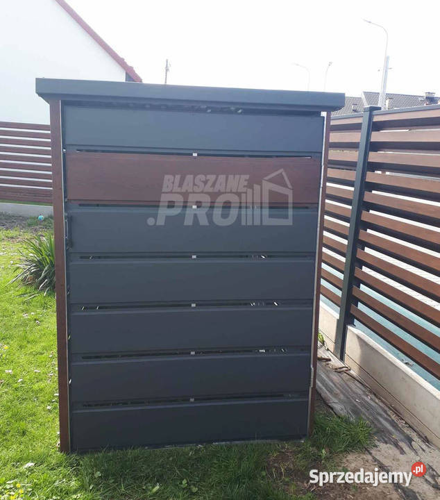 Wiata śmietnikowa spad tył 13x2m zielona drewno Koszalin