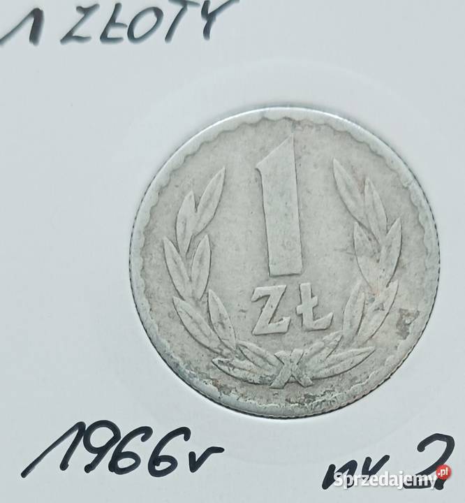 1 Złoty 1966 r 2 PRL ładne Konin