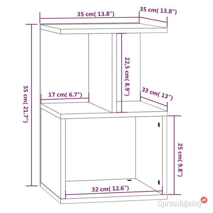 Szafka nocna szary dąb sonoma 35x35x55 WM815185 Warszawa
