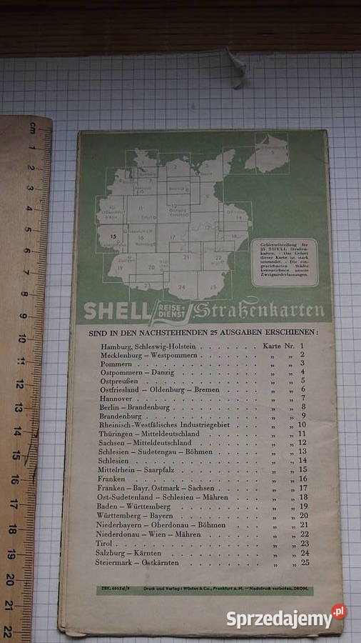 Mapa SHELL Reise Dienst MittelRhein Saarpfalz śląskie Tychy sprzedam