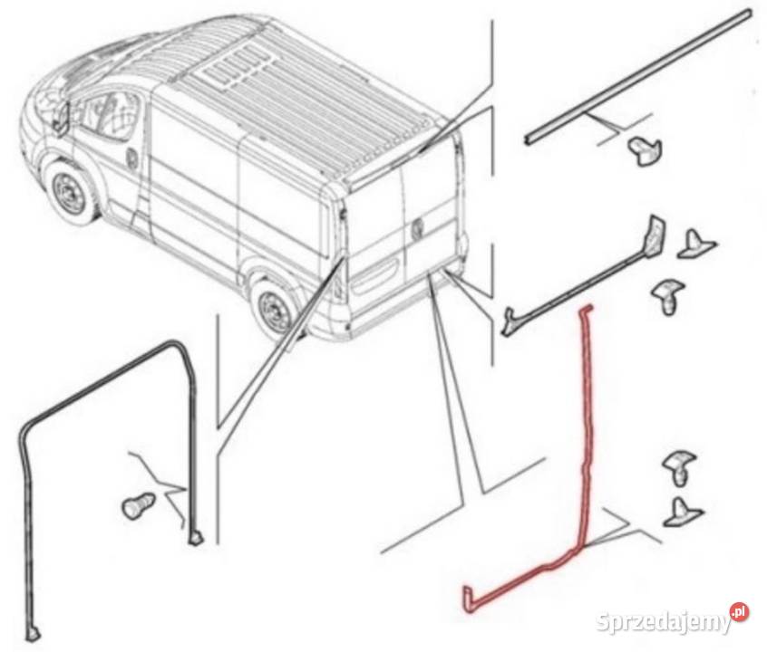 Uszczelki Drzwi Tylnych H2 Fiat Ducato Boxer Samochody na części Radom