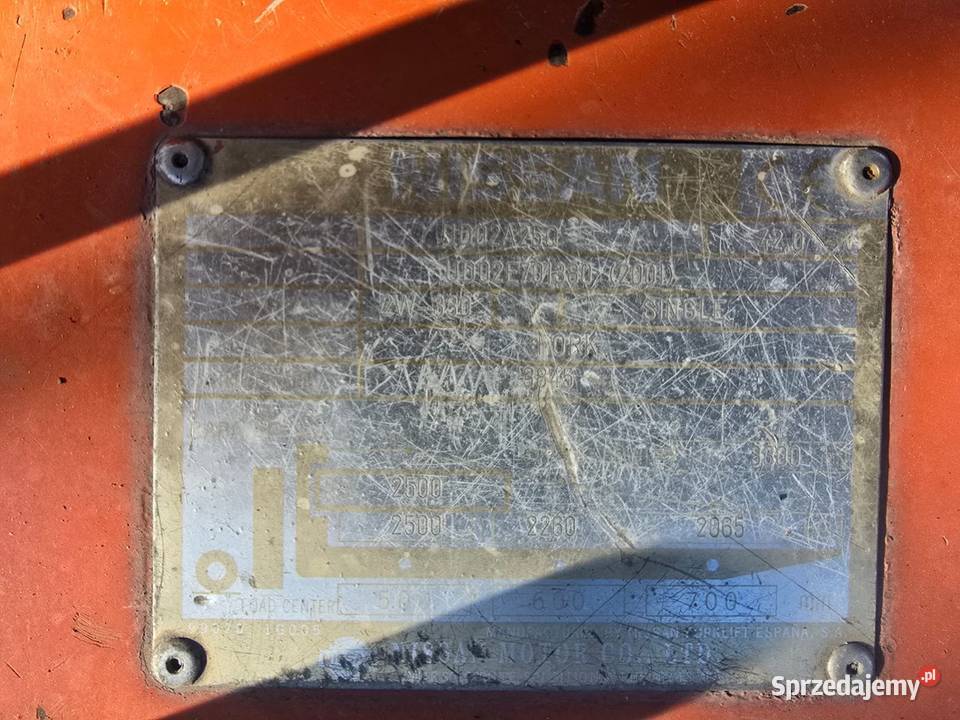 Wozek widłowy Nissan FG25 duplex przesuw Chełmno sprzedam