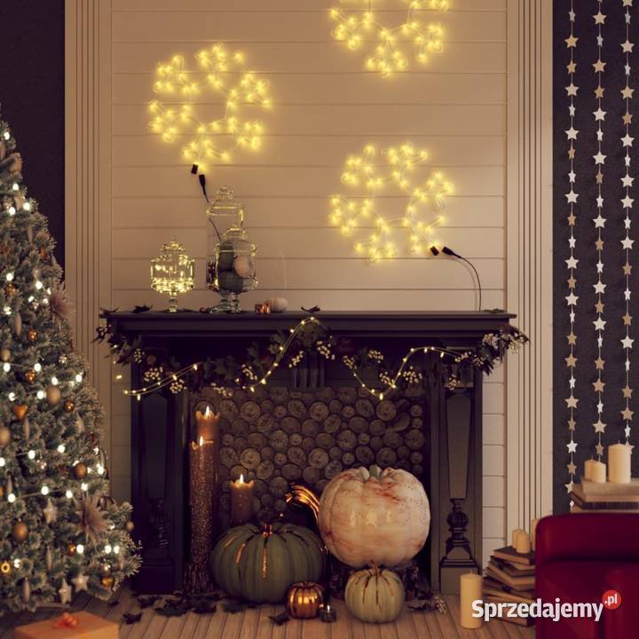 vidaXL Ozdobne śnieżynki ciepłe białe światło Boże Narodzenie