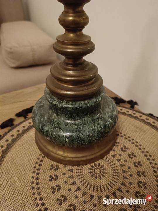 Stara lampa z marmuru i mosiądzu kujawsko-pomorskie Lipno