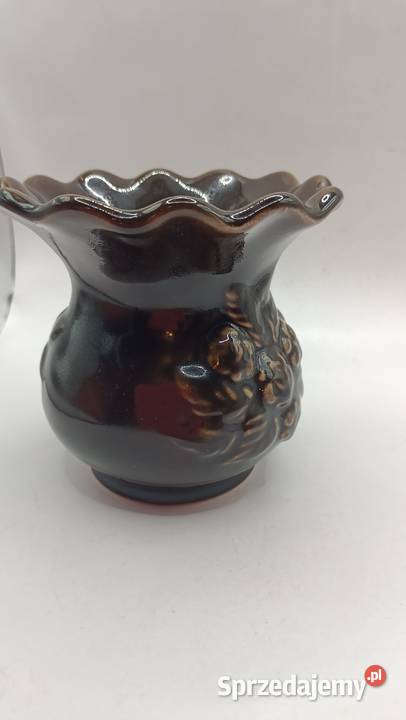 Brązowy wazon ceramiczny Sweden Wyposażenie wnętrz Zamość
