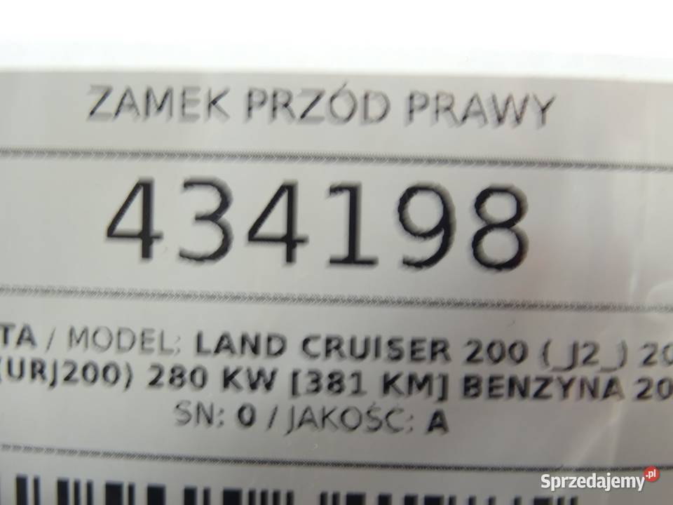 ZAMEK PRZÓD PRAWY TOYOTA LAND CRUISER J20 Kombi osobowe