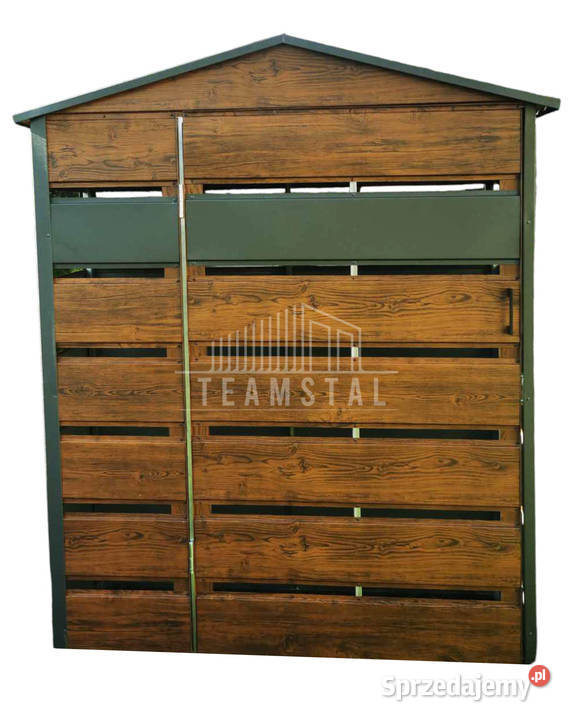 Wiata śmietnikowa dwuspad 13x05 antracyt z Cieszyn