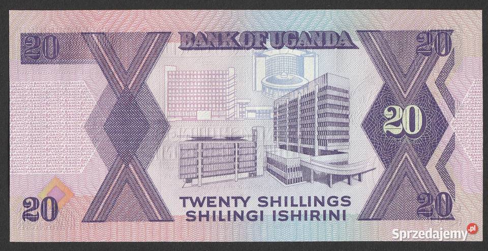 UGANDA 20 SHILLING 1988 STAN BANKOWY UNC Łódź