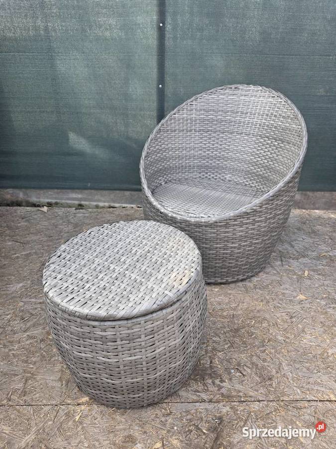 Meble do ogrodu fotel beczka plus stolik Dom i Ogród