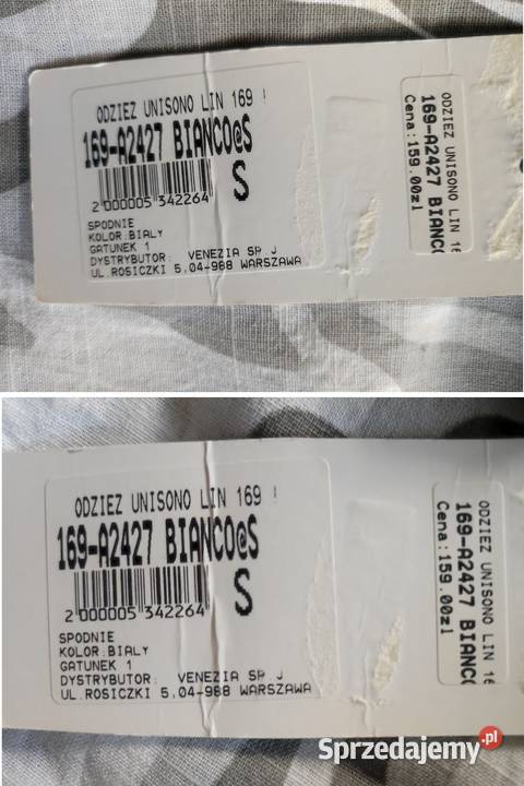 spodnie lniane bojówki moro chinosy joggery biały Kielce