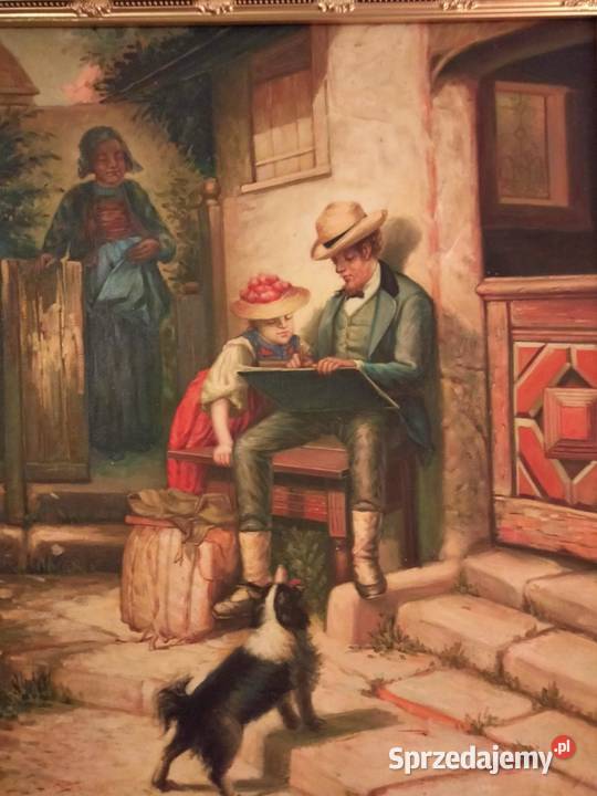 Obraz farby olejnena płótnie z piękną drewnianą Gniezno