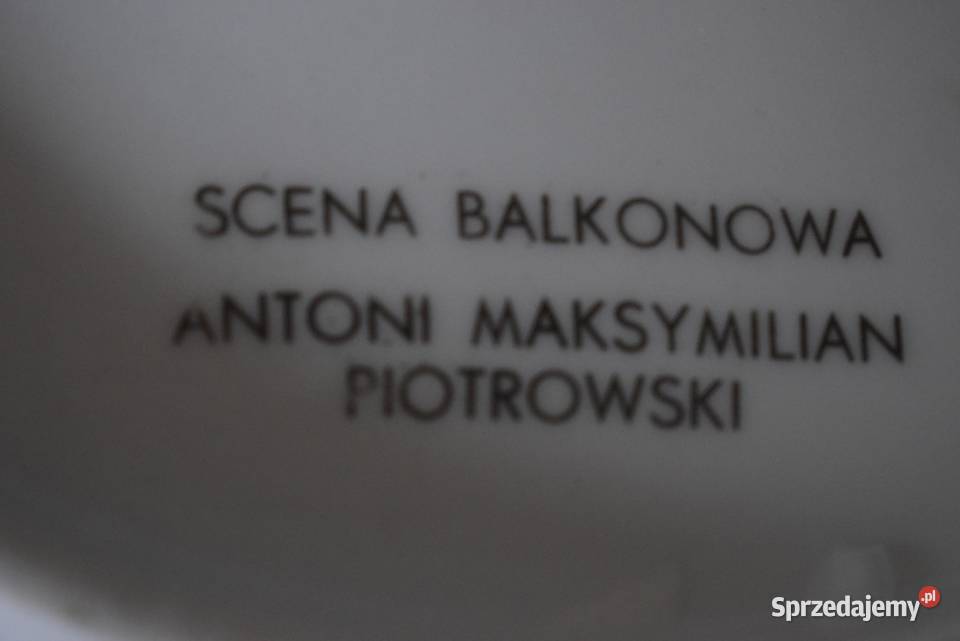 Talerz ozdobny Scena balkonowa fabryka porcelany kujawsko-pomorskie Chełmno