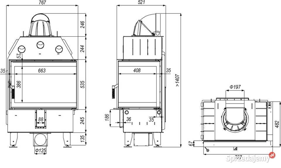 Wkład kominkowy narożny DEFRO PRIMA SM BP BL stal świętokrzyskie Kielce