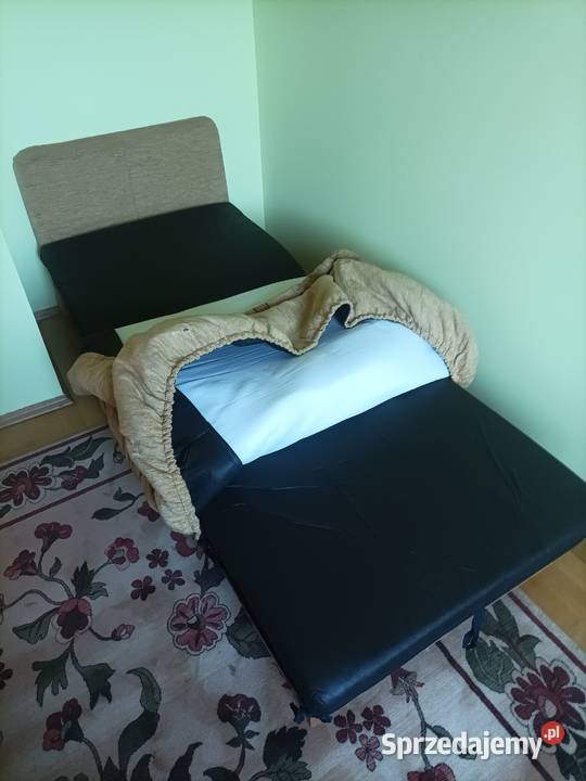 ŁóżkoFotel rozkładany jednoosobowy materiał stan 85cm