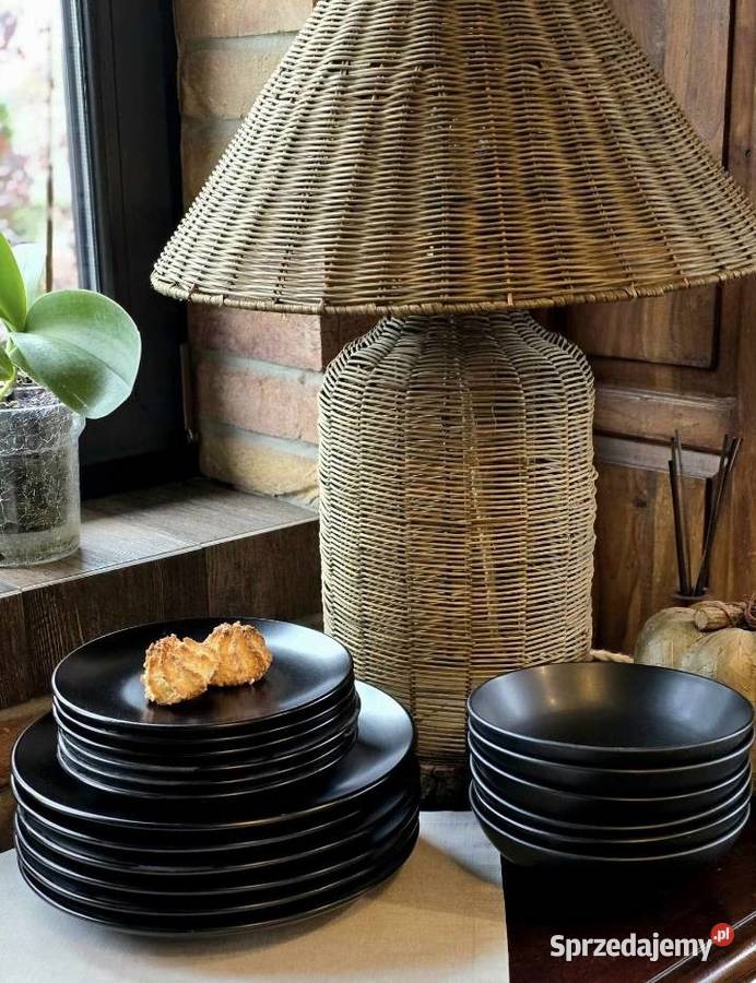 PROMOCJA 139 Zestaw obiadowy 18 elementów czarny śląskie Zabrze
