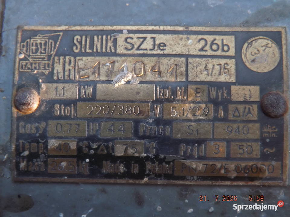 Silnik elektryczny trójfazowy nieuszkodzony lubelskie Mełgiew