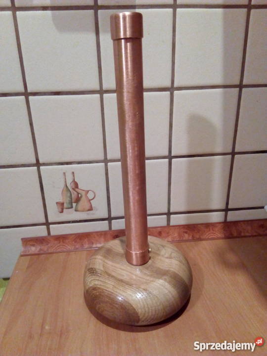 Stojak miedziany na ręcznik papierowy odcienie brązowego Akcesoria kuchenne Lubań