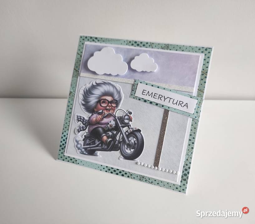 Kartka ręcznie robiona z okazji odejścia na sprzedam