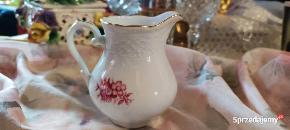 Mlecznik z różową różą biel porcelana Arzberg sprzedam