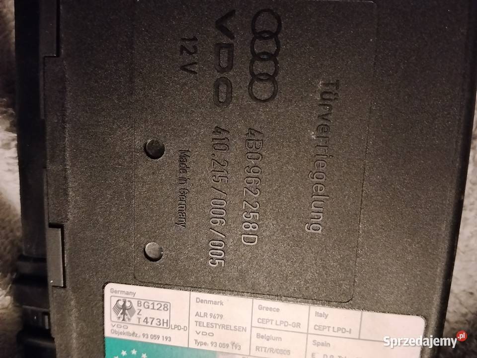 MODUŁ STEROWNIK KOMFORTU AUDI A6 C5 4B0962258D