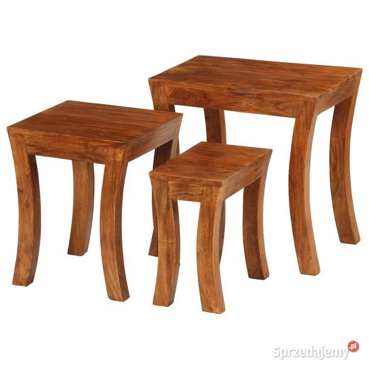 vidaXL 3 stoliki wsuwane pod siebie, drewno 246101