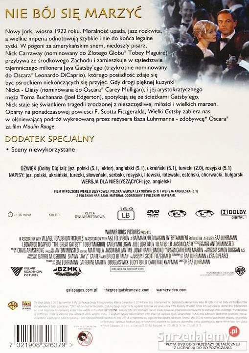 WIELKI GATSBY LEONARDO DiCAPRIO PREMIUM Kalisz
