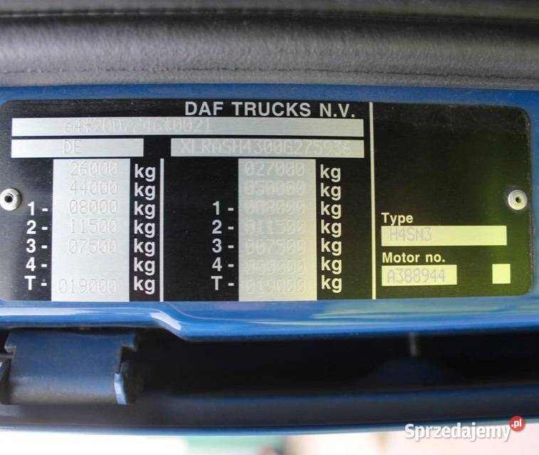Daf XF 480 mega firanka z tylnym dzwigiem do