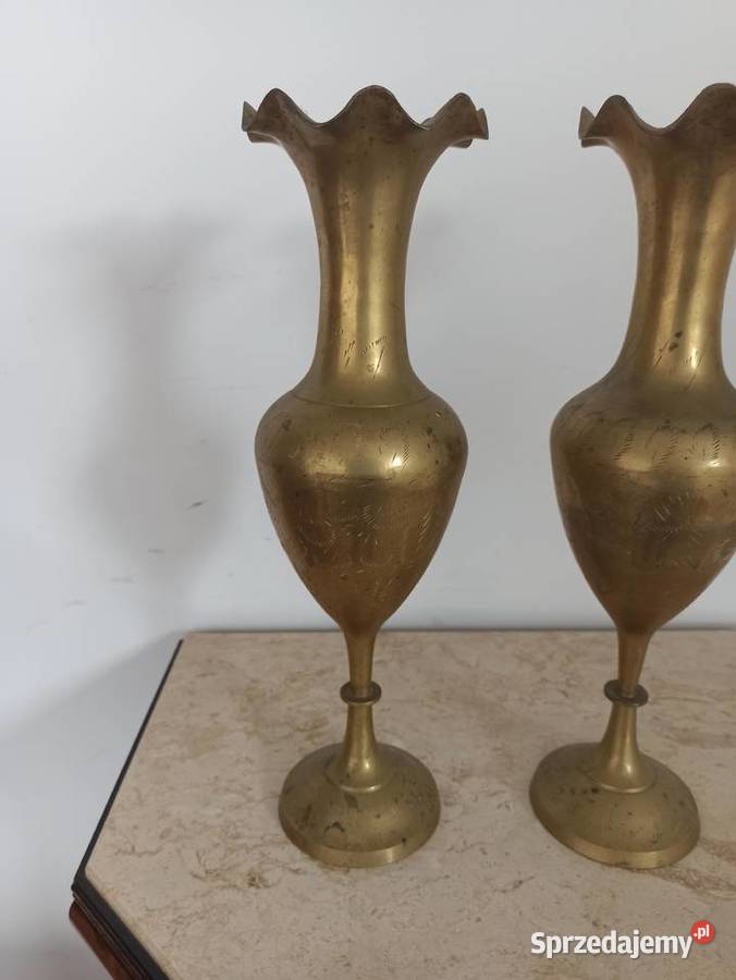 wazon y 2 ozdobne z mosiądzu Budzyń sprzedam