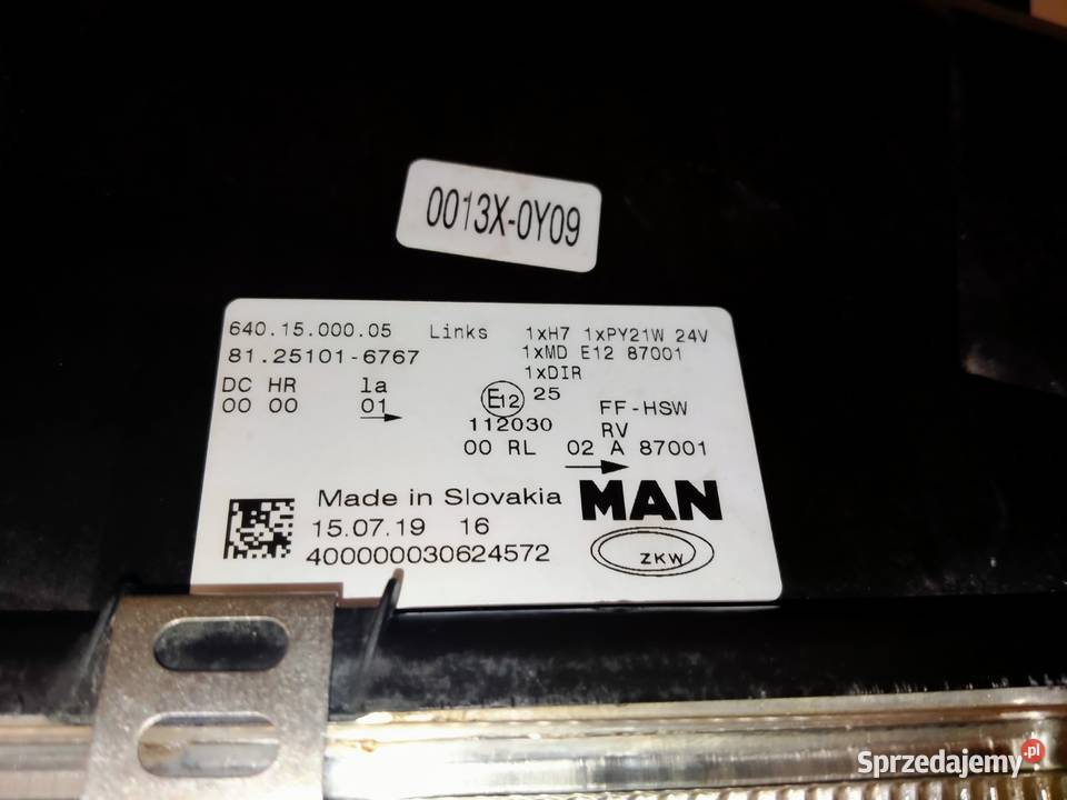MAN TGX TGS EURO 6 XENON LEWY Oświetlenie lubuskie Kargowa