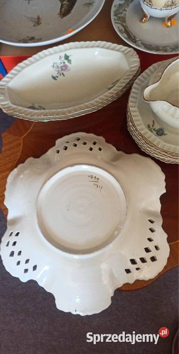 Wspaniała Patera ażury Italy 1930 W kolorze ecru